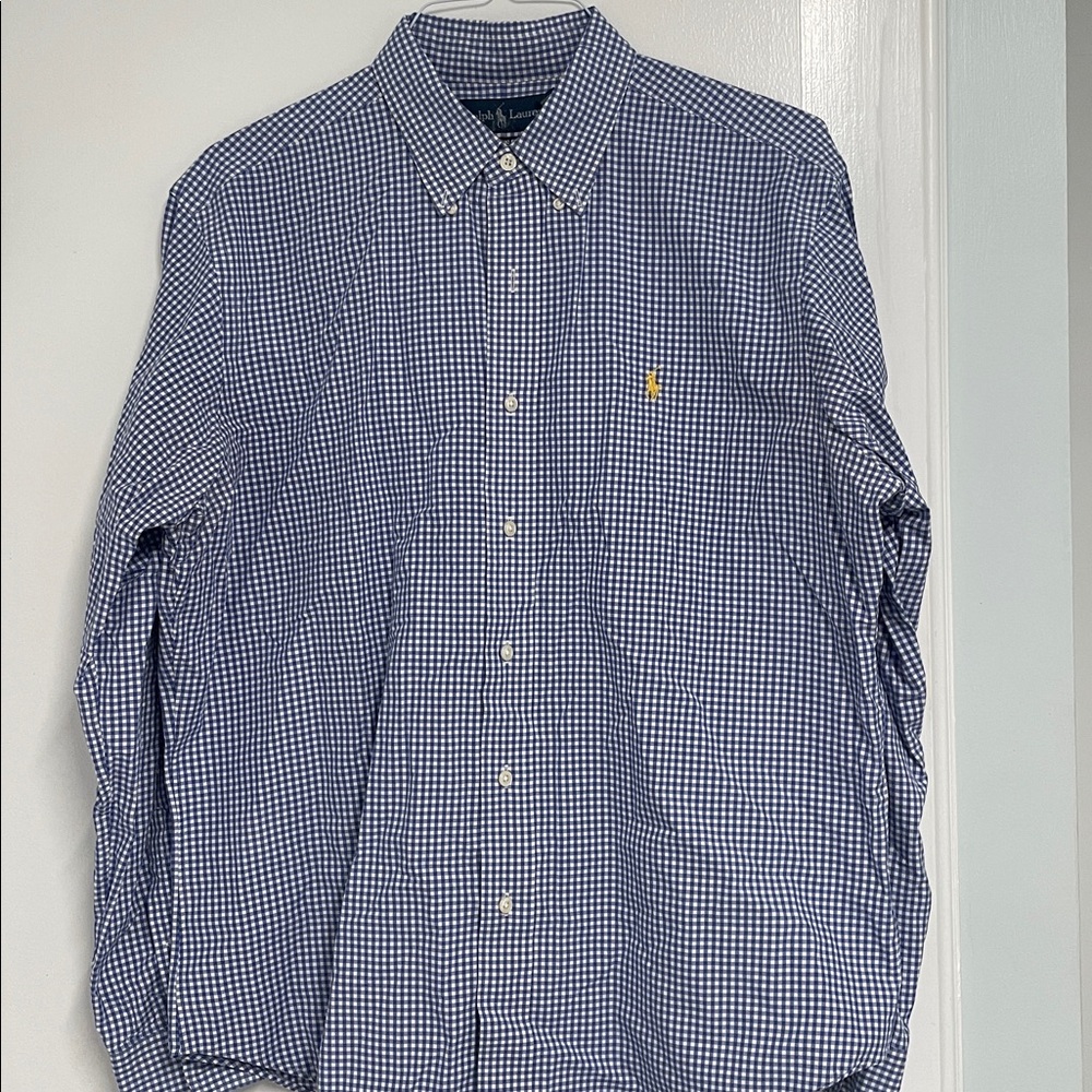 Ralph Lauren Navy Checkered Classic Fit Shirt